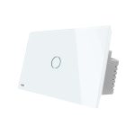 Buton sonerie cu touch Livolo din sticla, Standard italian, alb, VL-C901B-81