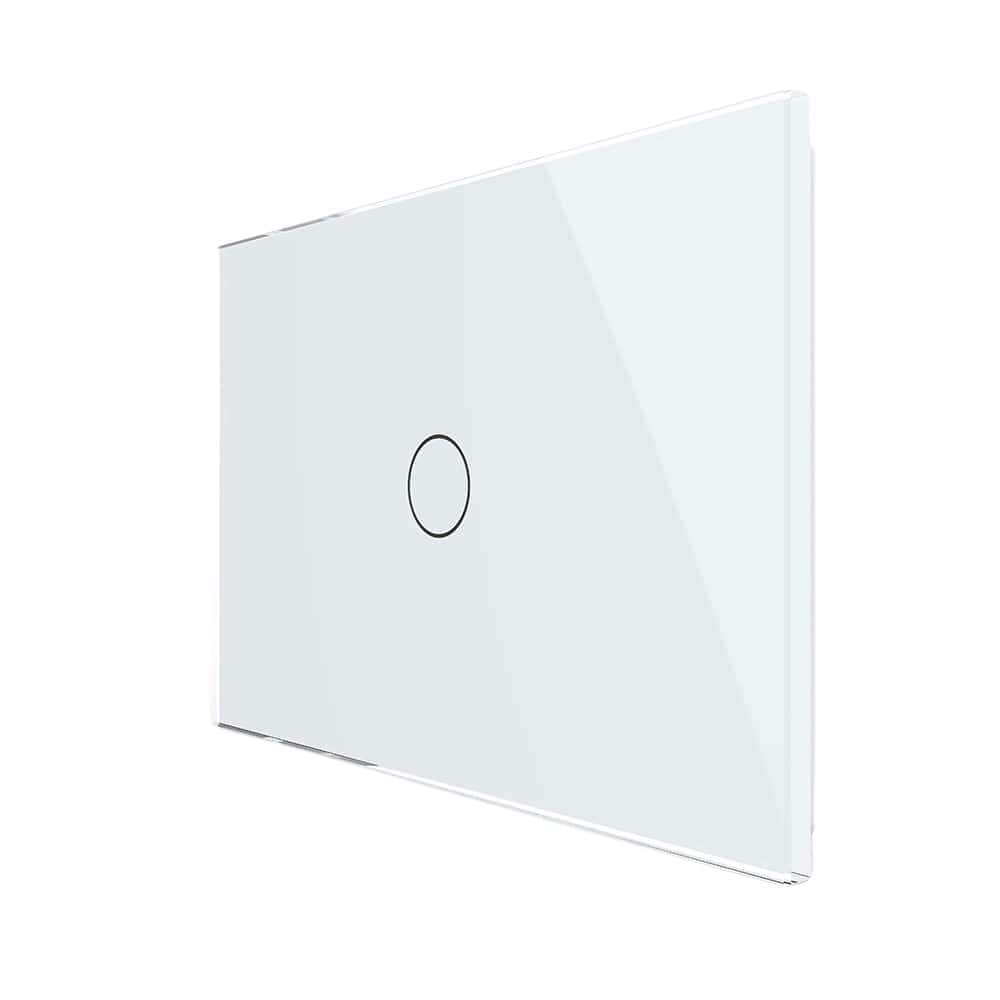 Intrerupator simplu cu touch Livolo din sticla - standard italian, alb, VL-FC1-3G-11