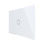 Intrerupator simplu wireless cu touch Livolo din sticla - standard italian, alb, VL-FC1R-3G-11