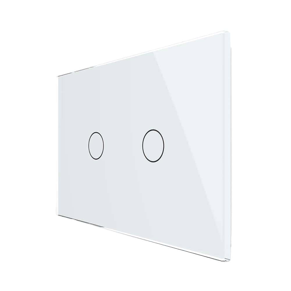 Intrerupator Dublu Wireless cu Touch LIVOLO din Sticla - Serie Noua, alb, VL-FC2R-3G-11