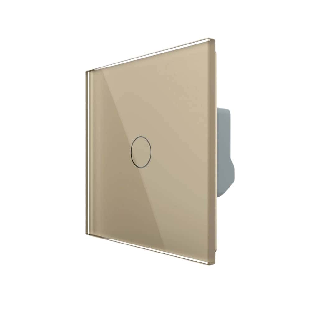 Intrerupator Simplu Wireless si Variator LIVOLO cu Touch Din Sticla - Serie Noua, auriu, VL-FC1D2R-2G-2A
