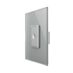 Intrerupator Simplu Cap Scara / Cruce cu Touch Livolo cu Rama Din Sticla 1M, Zigbee - Serie Noua, gri, VL-FC1SZ-1IP-15