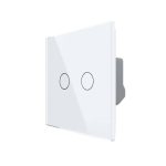 Intrerupator Dublu cu Revenire, Contact Uscat cu Touch LIVOLO - Serie Noua, alb, VL-FC2NB-2G-2W