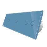 Intrerupator cu touch simplu+simplu+dublu LIVOLO din sticla, Protocol ZigBee, Control de pe telefon, albastru, VL-C701Z/C701Z/C702Z-19