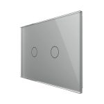 Intrerupator Dublu Cap Scara / Cruce Wireless LIVOLO cu Touch - Serie Noua, gri, VL-FC2SR-3G-15
