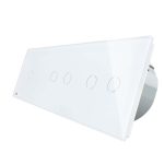 Intrerupator cu touch simplu+dublu+dublu LIVOLO din sticla, Protocol ZigBee, Control de pe telefon, alb, VL-C701Z/702Z/702Z-11