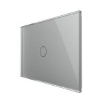 Intrerupator Simplu Cap Scara / Cruce cu Touch LIVOLO din Sticla - Serie Noua, gri, VL-FC1S-3G-15
