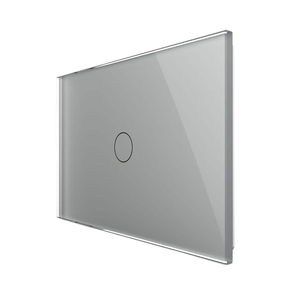 Intrerupator Simplu Cap Scara / Cruce cu Touch LIVOLO din Sticla - Serie Noua, gri, VL-FC1S-3G-15