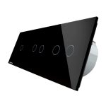 Intrerupator cu touch simplu+dublu+dublu LIVOLO din sticla, Protocol ZigBee, Control de pe telefon, negru, VL-C701Z/702Z/702Z-12