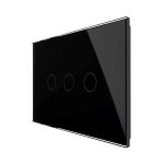 Intrerupator Triplu Cap Scara / Cruce Wi-Fi cu Touch LIVOLO, standard italian Serie Noua, negru, VL-FC3SNY-3G-12