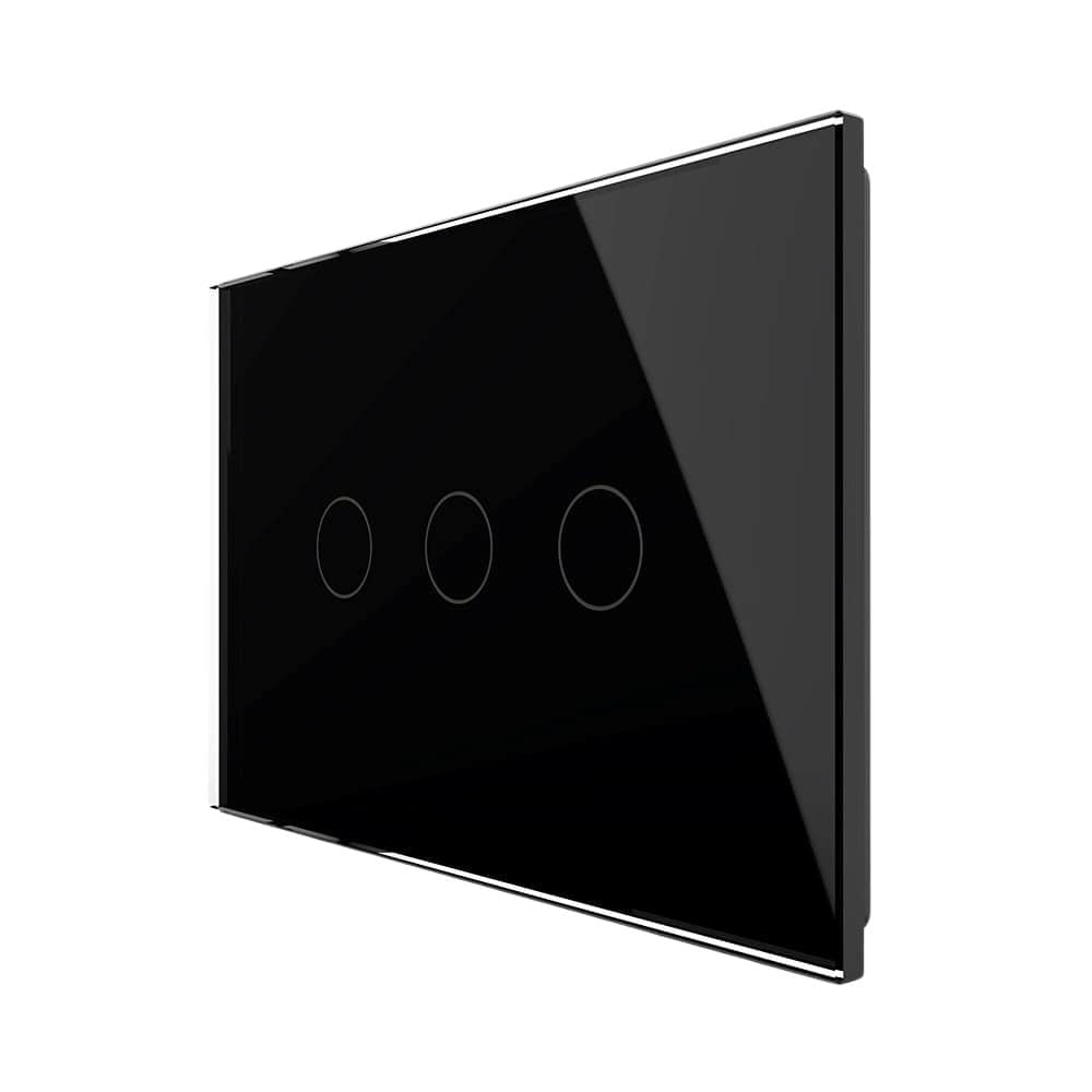 Intrerupator Triplu Cap Scara / Cruce Wi-Fi cu Touch LIVOLO, standard italian Serie Noua, negru, VL-FC3SNY-3G-12