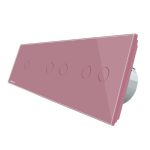 Intrerupator cu touch simplu+dublu+dublu LIVOLO din sticla, Protocol ZigBee, Control de pe telefon, roz, VL-C701Z/702Z/702Z-17