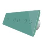 Intrerupator cu touch simplu+dublu+dublu LIVOLO din sticla, Protocol ZigBee, Control de pe telefon, verde, VL-C701Z/702Z/702Z-18