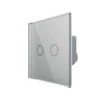 Intrerupator Dublu cu Variator LIVOLO cu Touch Din Sticla - Serie Noua, gri, VL-FC2D2-2G-2I