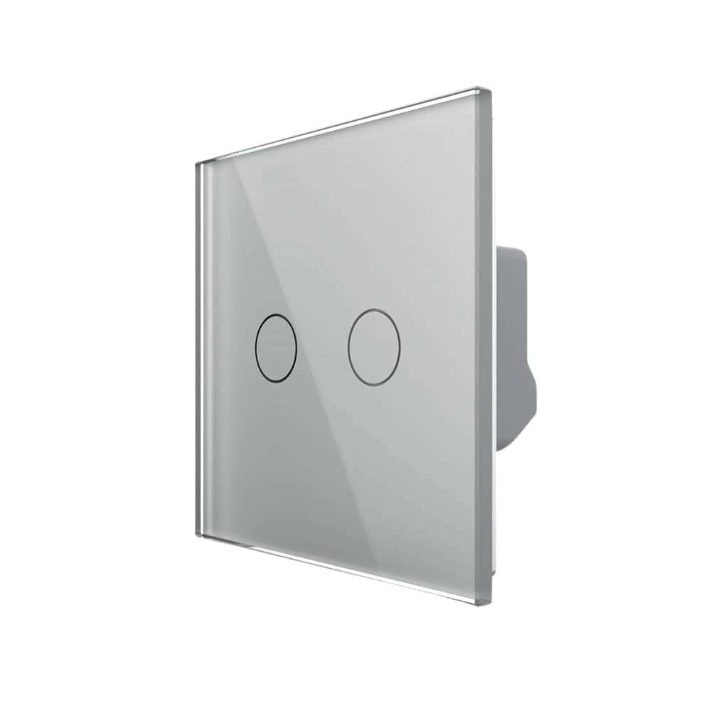 Intrerupator Dublu cu Variator LIVOLO cu Touch Din Sticla - Serie Noua, gri, VL-FC2D2-2G-2I