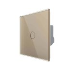Intrerupator Simplu Cap Scara, Dimmer, Zigbee cu Touch LIVOLO - Serie Noua, auriu, VL-FC1SD1Z-2G-2A