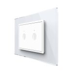Intrerupator Dublu Cap Scara / Cruce Wi-Fi cu Touch LIVOLO cu rama din sticla, standard italian Serie Noua, Alb, , VL-FC2SNY-3WP-11