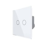 Intrerupator Dublu cu Variator LIVOLO cu Touch Din Sticla - Serie Noua, alb, VL-FC2D2-2G-2W