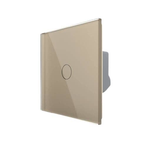 Intrerupator Cap scara / Cruce Wireless cu Touch Livolo din Sticla, Serie Noua, auriu, VL-FC1SR-2G-2A