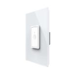 Intrerupator Simplu cu Touch Livolo cu Rama Din Sticla 1M, Zigbee - Serie Noua, alb, VL-FC1Z-1WP-11