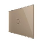 Intrerupator simplu wireless cu touch Livolo din sticla - standard italian, auriu, VL-FC1R-3G-13