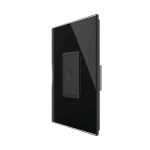 Intrerupator Simplu cu Touch Livolo cu Rama Din Sticla 1M, Zigbee - Serie Noua, negru, VL-FC1Z-1BP-12