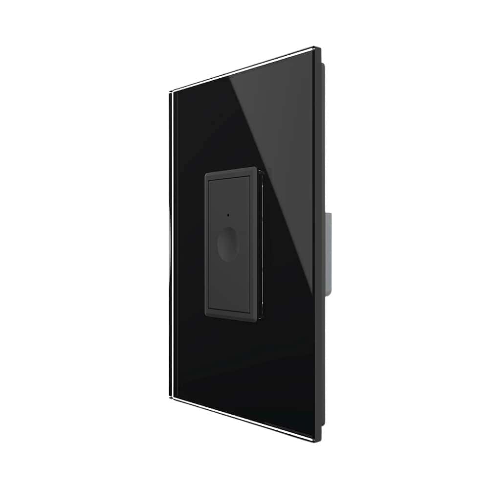 Intrerupator Simplu cu Touch Livolo cu Rama Din Sticla 1M, Zigbee - Serie Noua, negru, VL-FC1Z-1BP-12