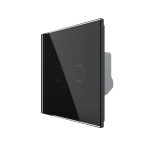 Intrerupator Dublu Wireless si Variator LIVOLO cu Touch Din Sticla - Serie Noua, negru, VL-FC2D2R-2G-2B