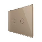 Intrerupator Dublu Wireless cu Touch LIVOLO din Sticla - Serie Noua, auriu, VL-FC2R-3G-13
