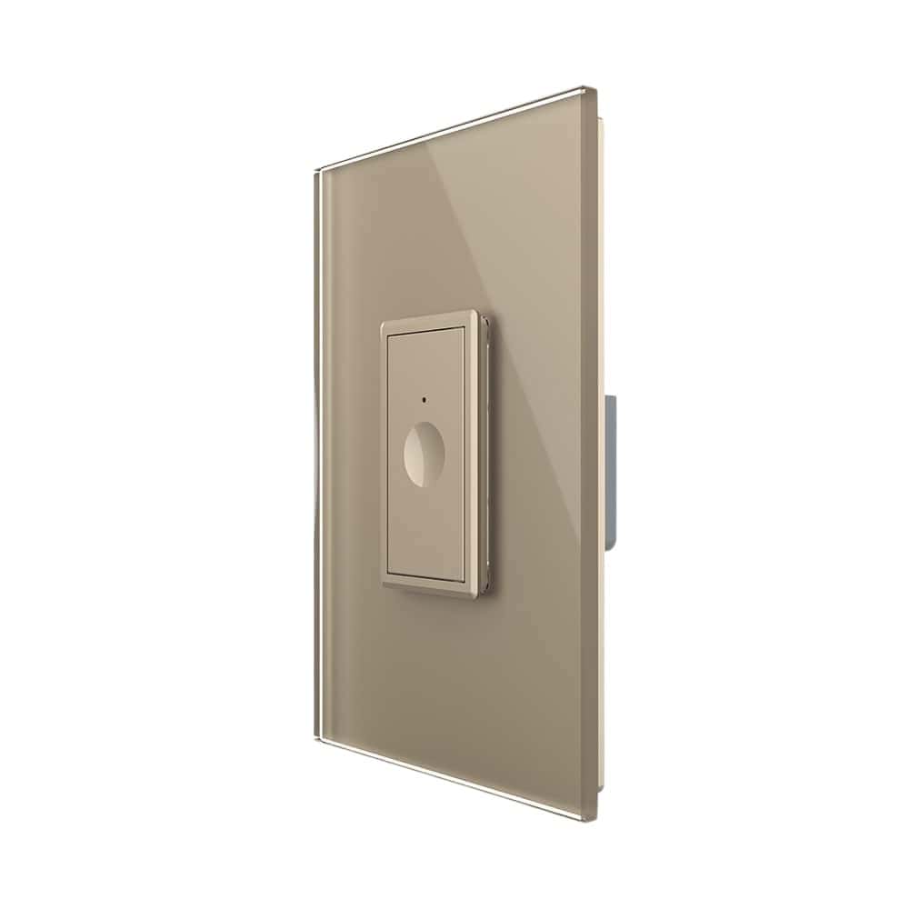 Intrerupator Simplu cu Touch Livolo cu Rama Din Sticla 1M, Zigbee - Serie Noua, auriu, VL-FC1Z-1AP-13