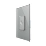 Intrerupator Simplu cu Touch Livolo cu Rama Din Sticla 1M, Zigbee - Serie Noua, gri, VL-FC1Z-1IP-15