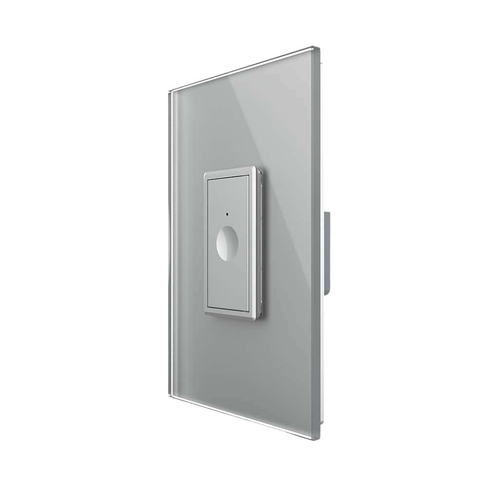 Intrerupator Simplu cu Touch Livolo cu Rama Din Sticla 1M, Zigbee - Serie Noua, gri, VL-FC1Z-1IP-15