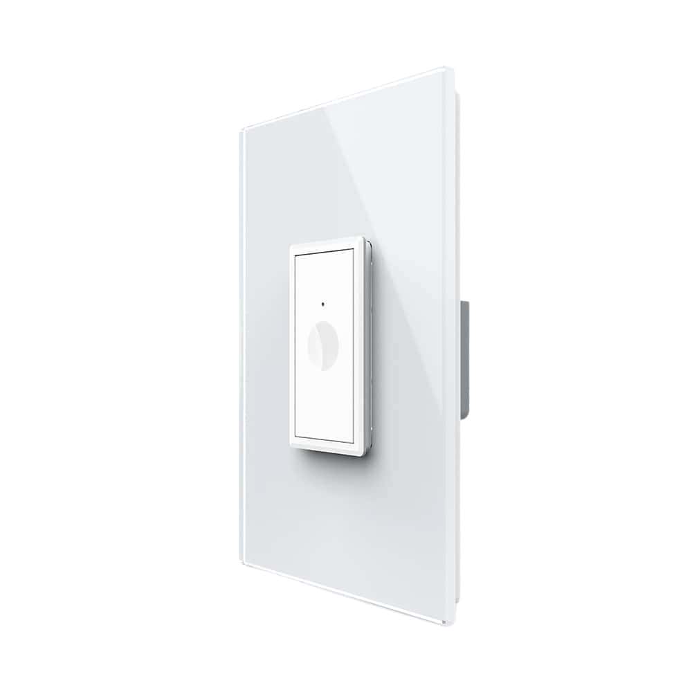 Intrerupator Simplu Cap Scara / Cruce cu Touch Livolo cu Rama Din Sticla 1M, Zigbee - Serie Noua, alb, VL-FC1SZ-1WP-11