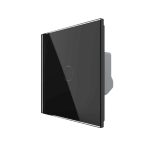 Intrerupator Simplu Wireless si Variator LIVOLO cu Touch Din Sticla - Serie Noua, negru, VL-FC1D2R-2G-2B
