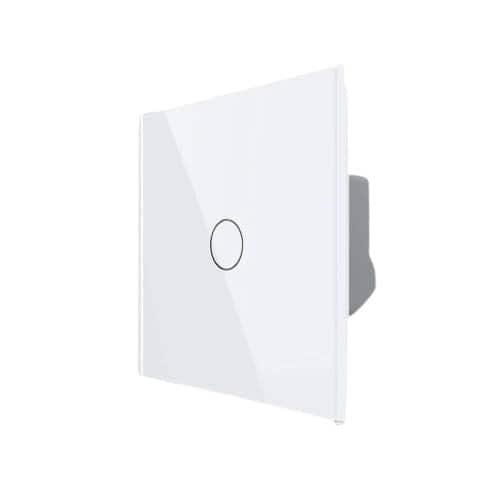 Intrerupator Cap scara / Cruce Wireless cu Touch Livolo din Sticla, Serie Noua, alb, VL-FC1SR-2G-2W
