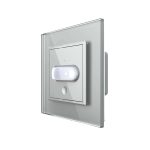 Senzor de Miscare PIR Livolo cu Rama din Sticla, Protocol ZigBee, gri, VL-FCUZ-2IP-15