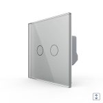 Intrerupator Draperie cu Touch LIVOLO din Sticla - Serie Noua, gri, VL-FC2NW-2G-2I - imagine 4