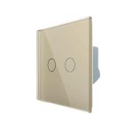 Intrerupator Dublu Cap Scara / Cruce cu Touch LIVOLO - Serie Noua, auriu, VL-FC2S-2G-2A