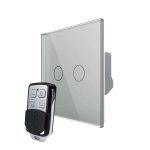 Intrerupator LIVOLO cu touch dublu wireless telecomanda inclusa, gri, VL-C7-C2/702R-15