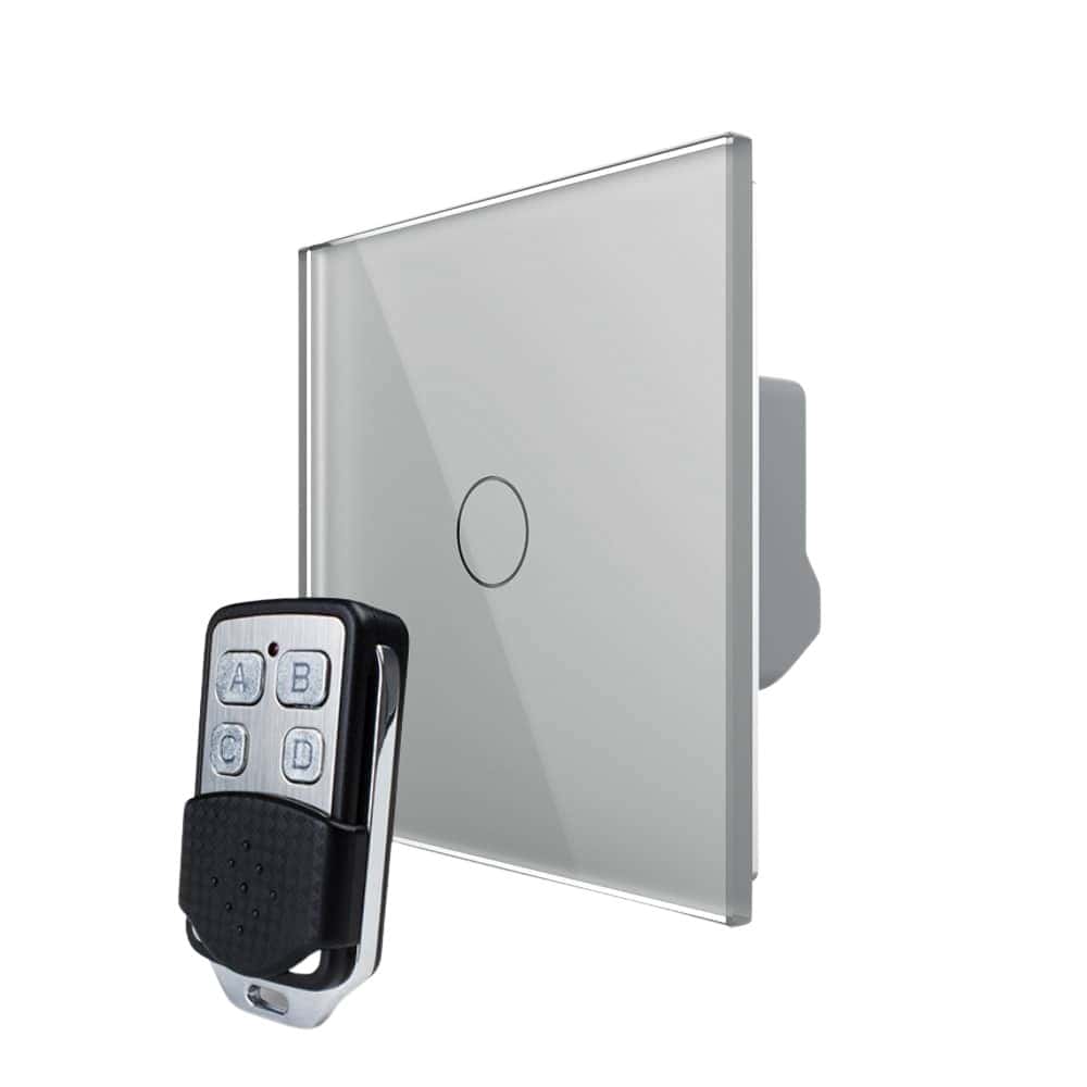 Intrerupator LIVOLO simplu wireless cu touch si telecomanda inclusa, gri, VL-C7-C1/701R-15