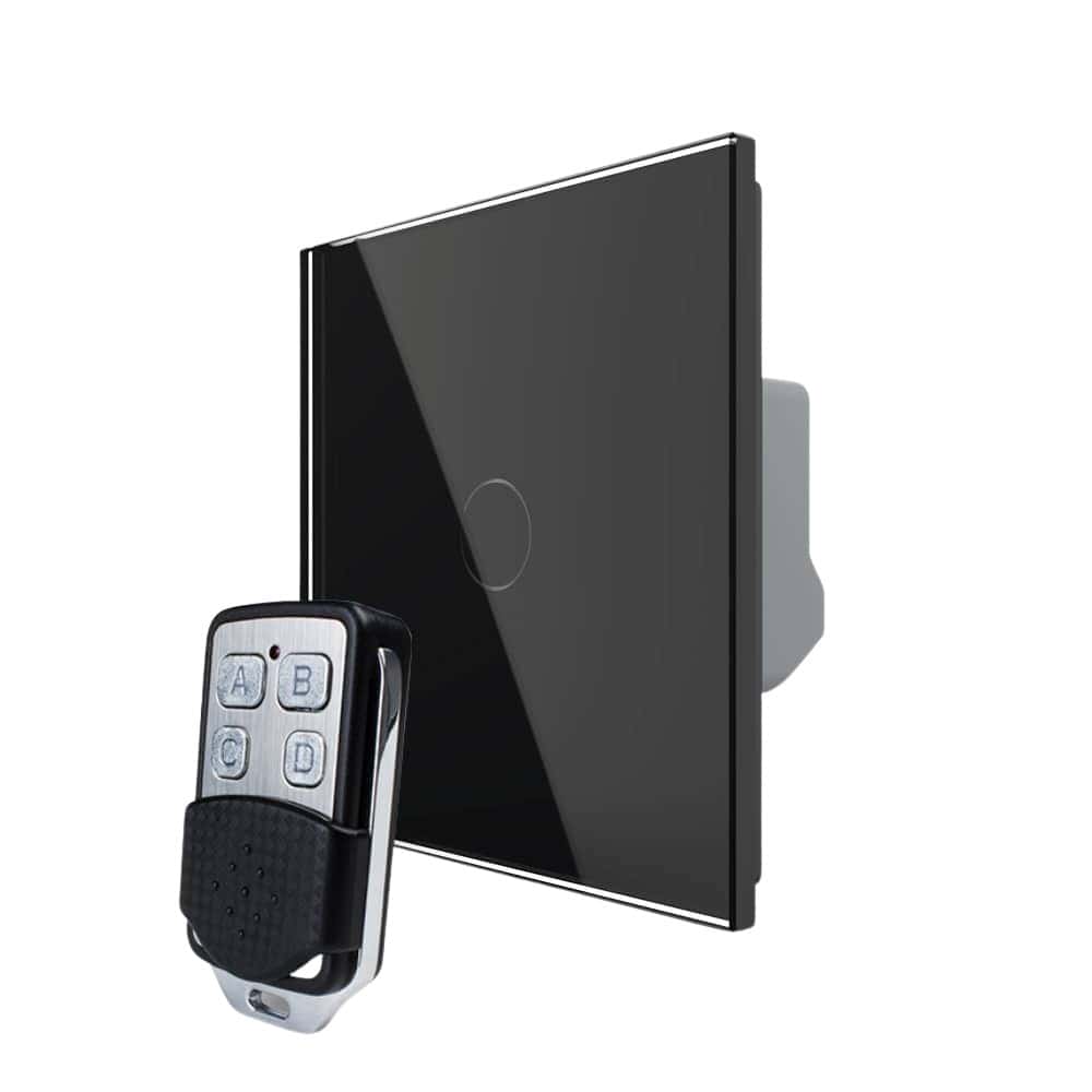 Intrerupator LIVOLO simplu wireless cu touch si telecomanda inclusa, negru, VL-C7-C1/701R-12