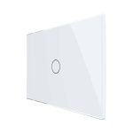 Intrerupator Simplu Cap Scara / Cruce cu Touch LIVOLO din Sticla - Serie Noua, alb, VL-FC1S-3G-11