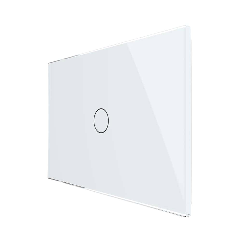 Intrerupator Simplu Cap Scara / Cruce cu Touch LIVOLO din Sticla - Serie Noua, alb, VL-FC1S-3G-11