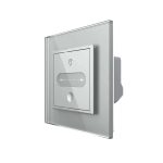 Intrerupator Simplu Cap Scara / Cruce cu Variator Livolo cu Rama din Sticla, ZigBee - Serie Noua, gri, VL-FC1SDZ-2IP-15