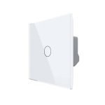 Intrerupator Simplu cu Reset si Contact Uscat Livolo cu Rama din Sticla, ZigBee - Serie Noua, alb, VL-FC1HNZ-2G-11