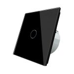 Intrerupator simplu cu revenire / contact uscat Livolo cu touch din sticla, negru, VL-C701CH-12