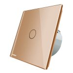 Intrerupator simplu cu revenire contact uscat Livolo cu touch din sticla, auriu, VL-C701IH-13