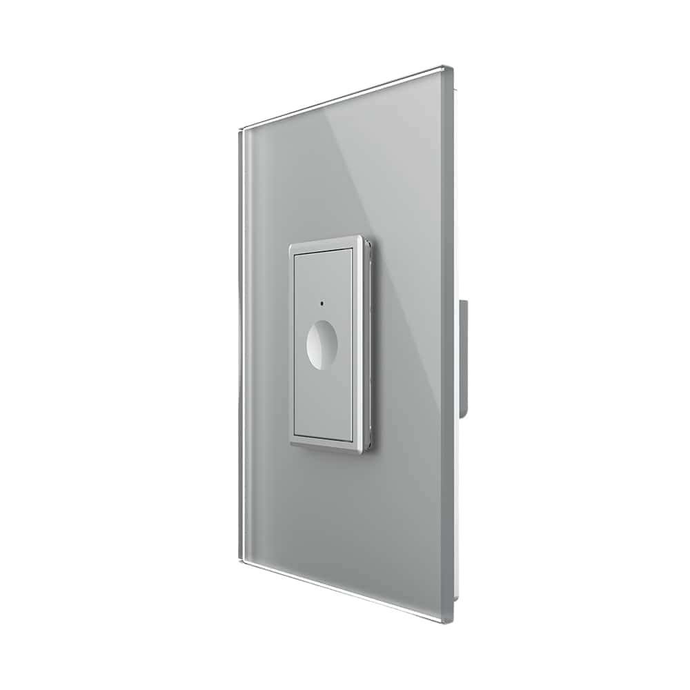 Intrerupator Simplu cu Touch Livolo cu Rama Din Sticla 1M - Serie Noua, gri, VL-FC1-1IP-15