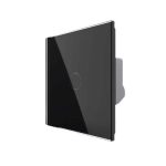 Intrerupator Simplu cu Touch Livolo din Sticla, Zigbee - Serie Noua, negru, VL-FC1Z-2G-2B