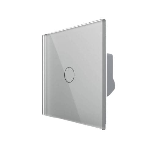 Intrerupator Simplu cu Touch Livolo din Sticla, Zigbee - Serie Noua, gri, VL-FC1Z-2G-2I